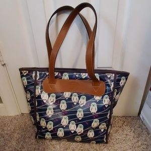 Owl print Fossil tote